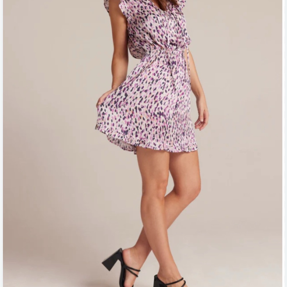 Bella Dahl//Printed Ruffle Sleeves//Mini Dress//In Confetti Print Mini
